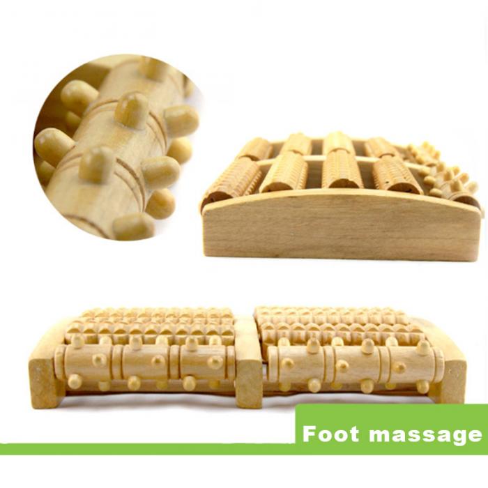 Neu Dual Holz Fuß Massager Roller Lindert Plantarfasziitis Ferse Bogen Schmerzen Stress Relief