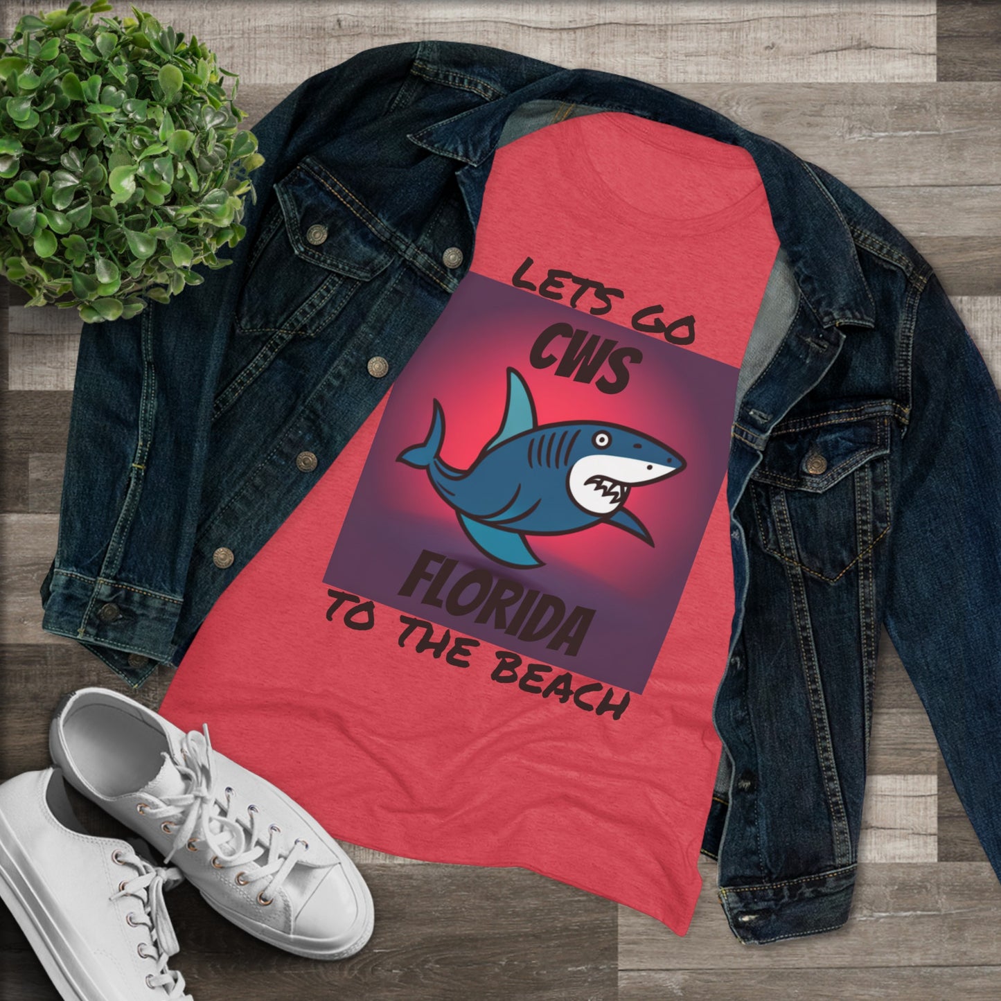 CWS Florida Funny Shark Triblend-T-Shirt für Damen von Cozy Winter Store (Versand nur innerhalb der USA)