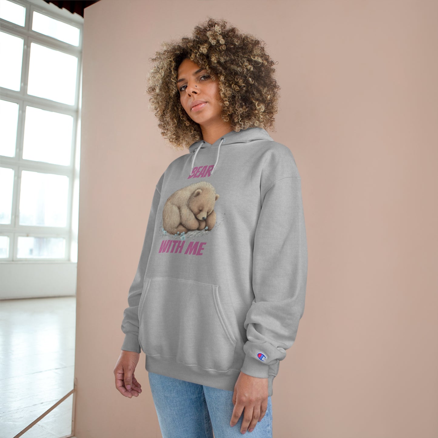 CWS Cozy Hoodie " Bear With Me" Champion Hoodie By Cozy Winter Store