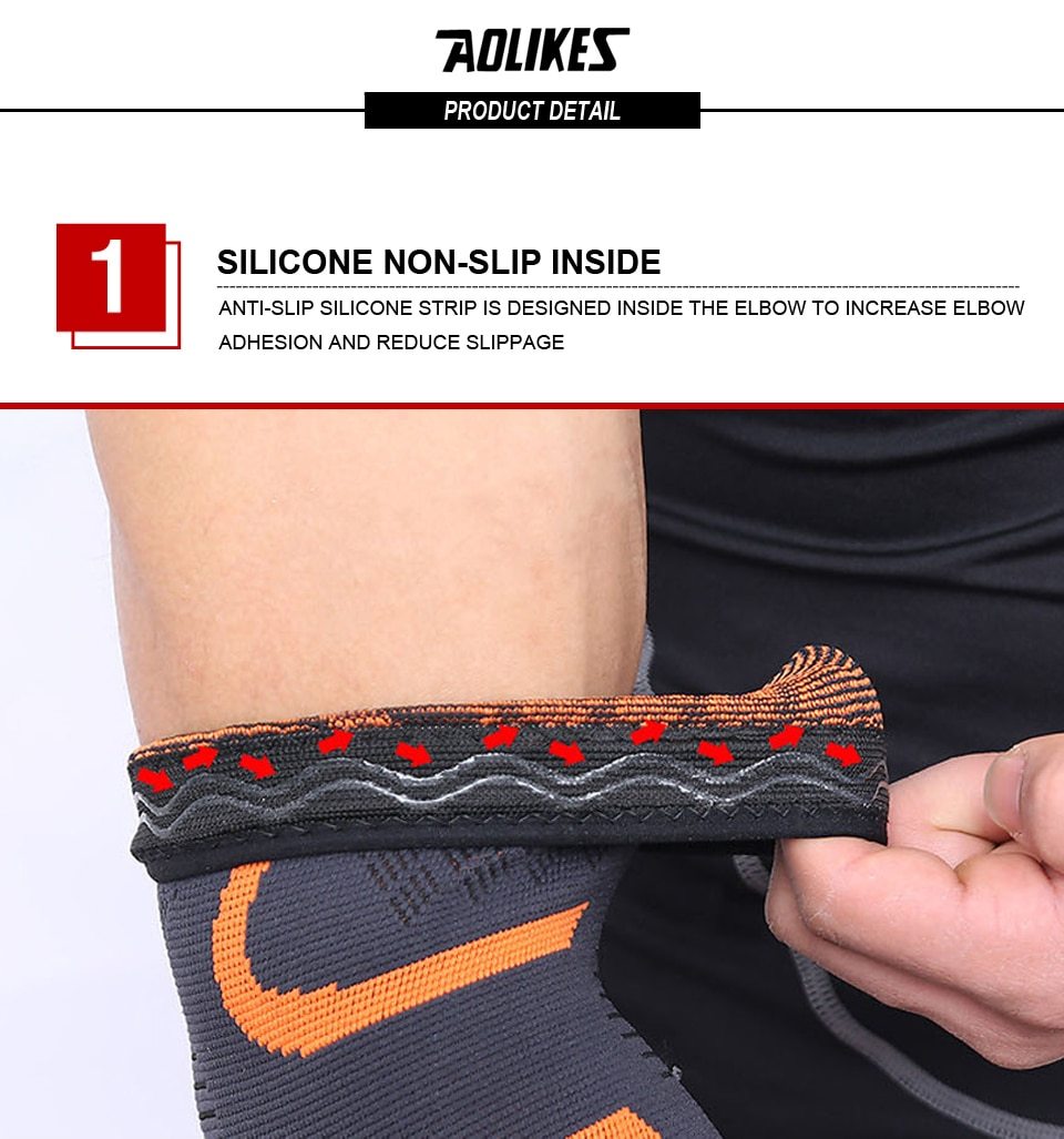 AOLIKES 1PCS Breathable Elbow Support Basketball Football Sports Safety Volleyball Elbow Pad Elastic Elbow Supporter