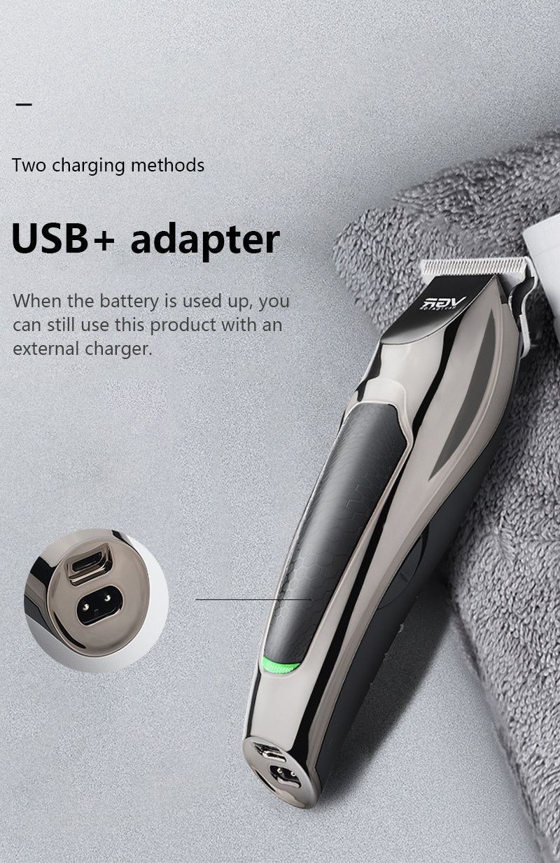 V30 Professional Waterproof Hair TrimmerDisplay Men's Hair Clipper Grooming Low Noise Clipper Titanium Ceramic Blade Adult Razor