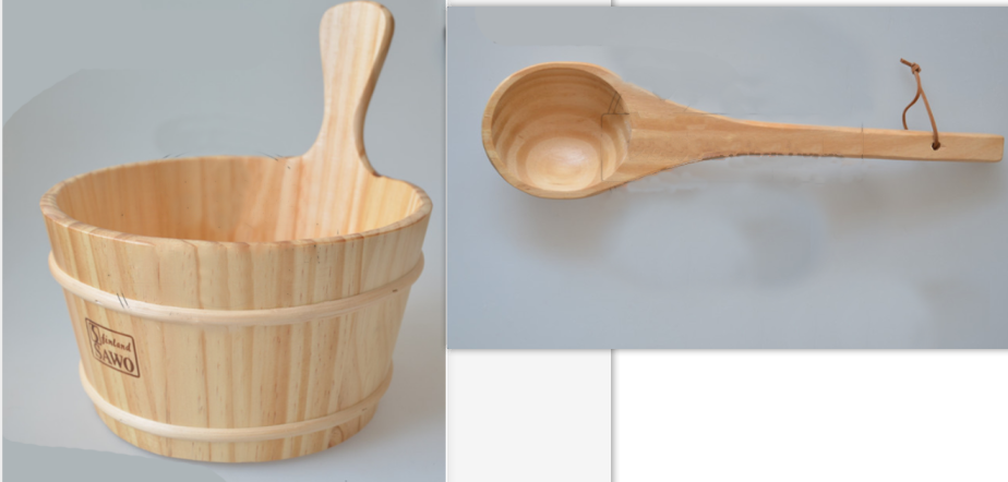 Wooden barrel and wooden spoon