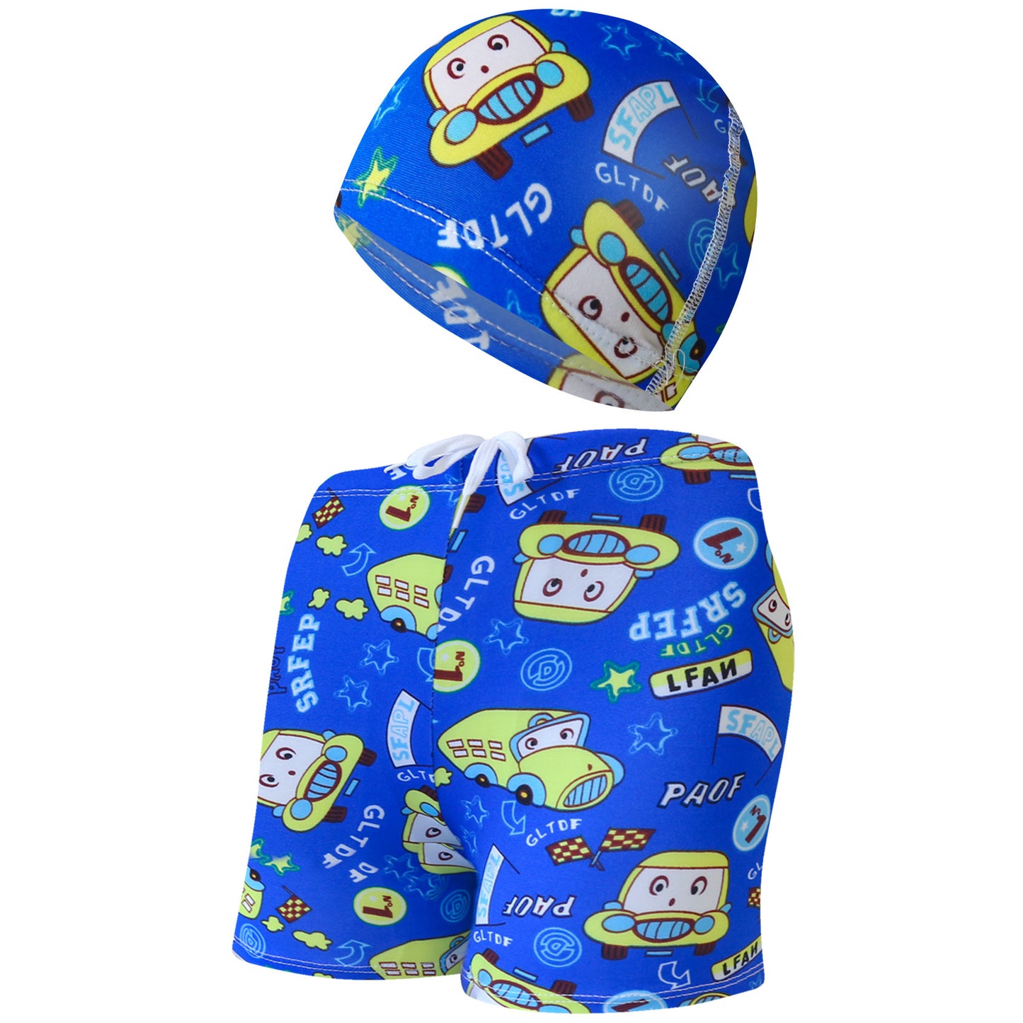 Summer Children's Cute Cartoon Beach Pants Swimming Cap Suit