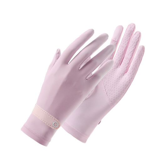 Ice Silk Sunscreen Gloves Ladies Summer Fishing Outdoor Driving Outdoor Riding Fitness Touch Screen Cool Gloves