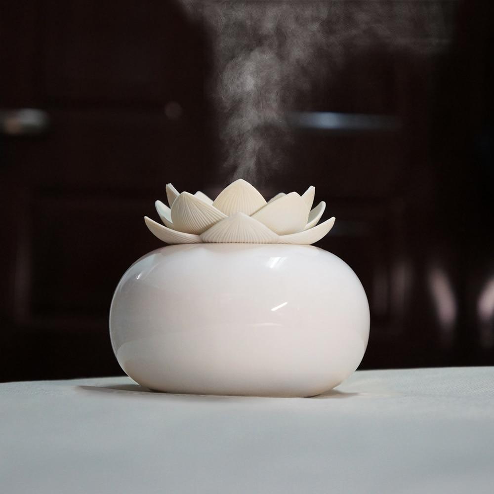 200ML Ceramic Ultrasonic Aroma Humidifier Air Diffuser Simplicity Lotus Purifier Atomizer essential oil diffuser difusor de