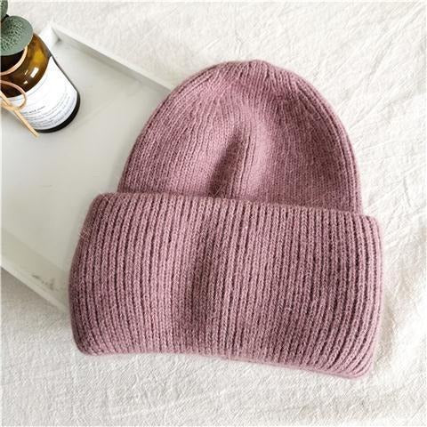 Rabbit Hair Hat Female Winter Ear Protection Warm Fashion Magnanimous Plush Knitted Wool Cap New Cold Cap