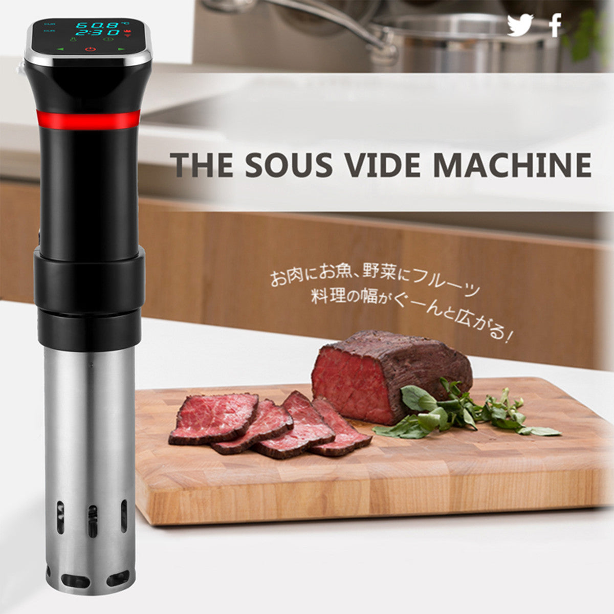 Sous Vide-Maschine, Präzisionskocher, Schongarer, Auftaugerät, Vakuum-Steakmaker 