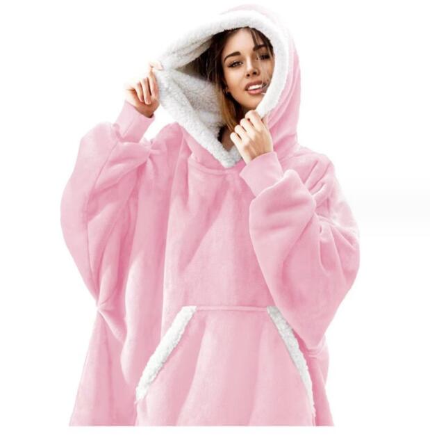 SnugWrap: Winter warm fleece wearable hooded blanket, a fluffy TV blanket hoodie for ultimate coziness.