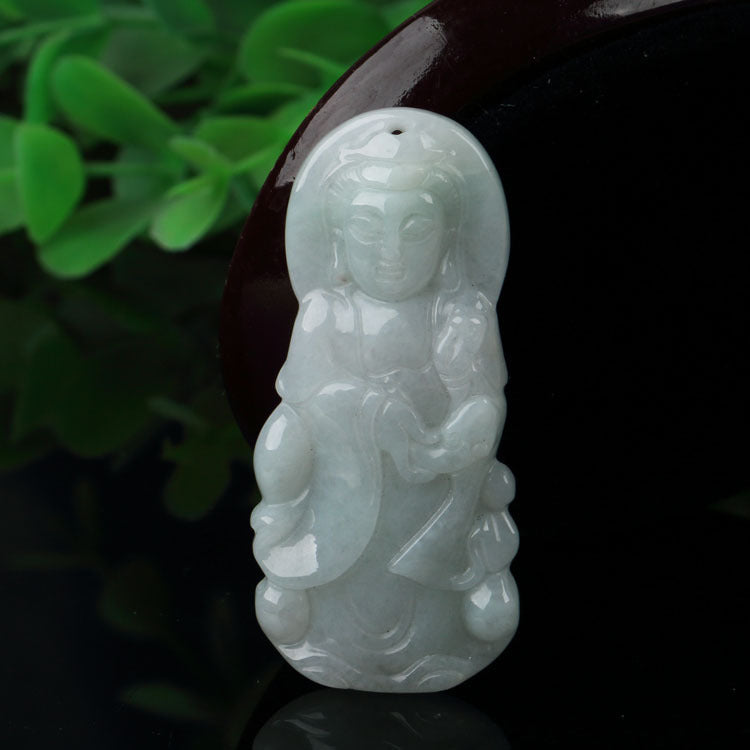 Jade Avalokitesvara Buddha Anhänger Nichts Karte Drachen Karte Landschaft Karte