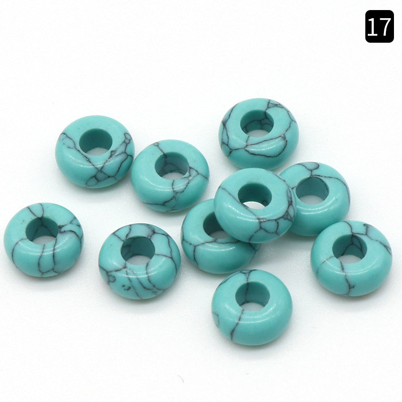 5x10mm Großes Loch 4mm Kreis Natürliche Kristall Achat Jade Perlen Abacus Perlen