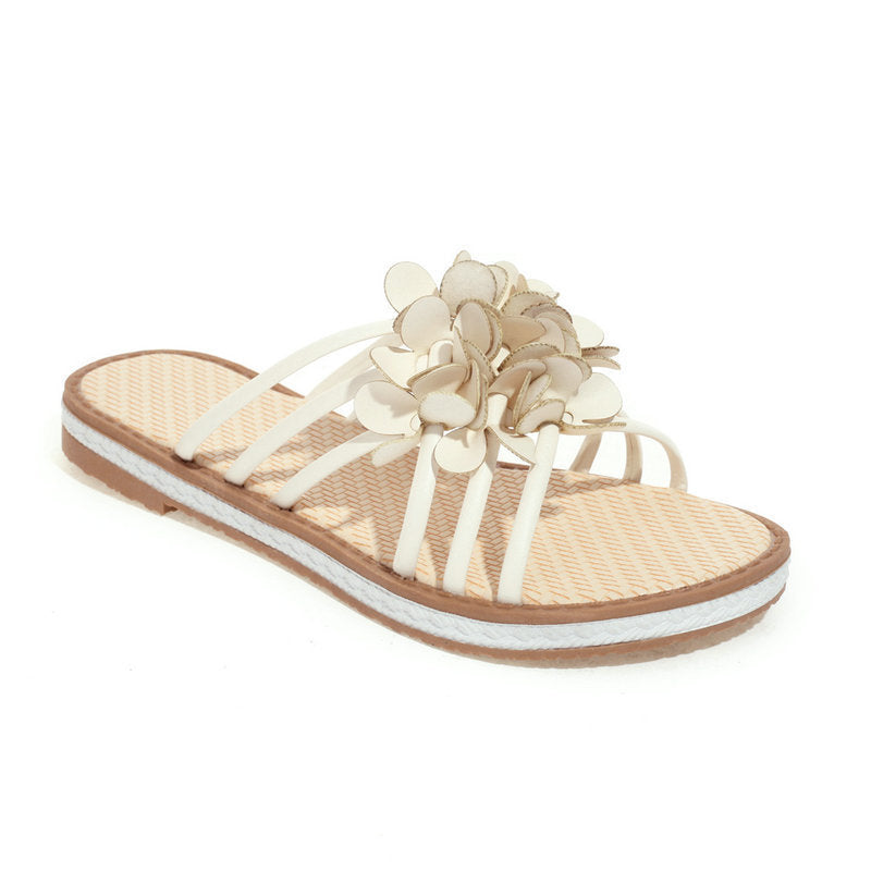 Flat Bottomed Summer Roman Floral Sandals