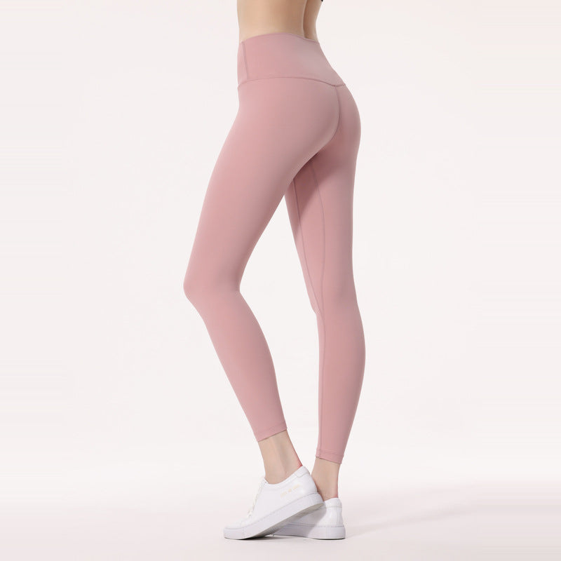 Women's Fashion Temperament Pure Color High Waist Brushed Yoga Pants