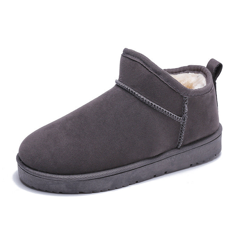 Solid Color Cotton Shoes Casual Sports Short Fleece-lined Boots