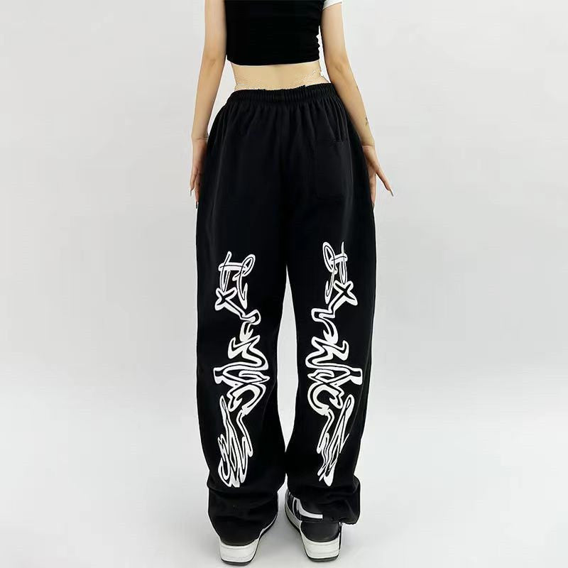 American Style Sports Loose Drawstring Hip-Hop Pants