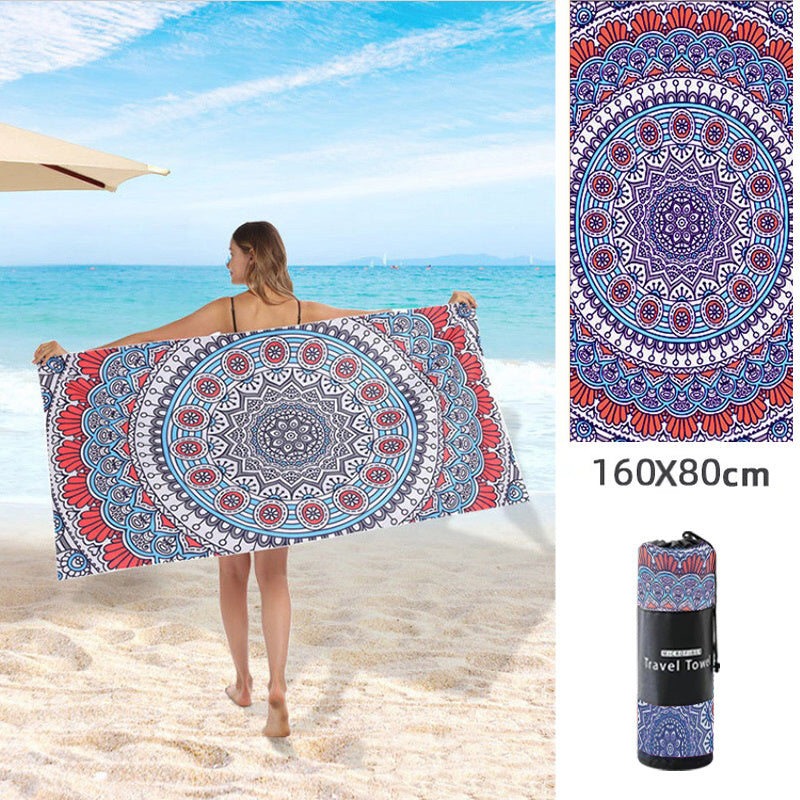 Double Sided Fleece Printed Beach Towel Microfiber Beach Towel