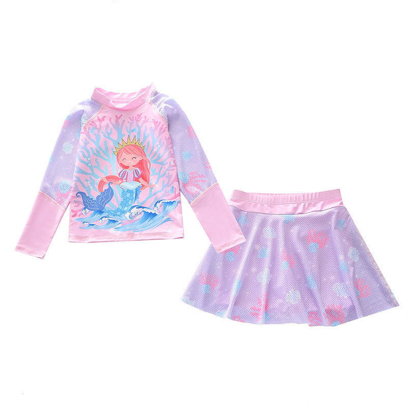 New Children's Swimsuit Women's Split Skirt Anti-DDoS