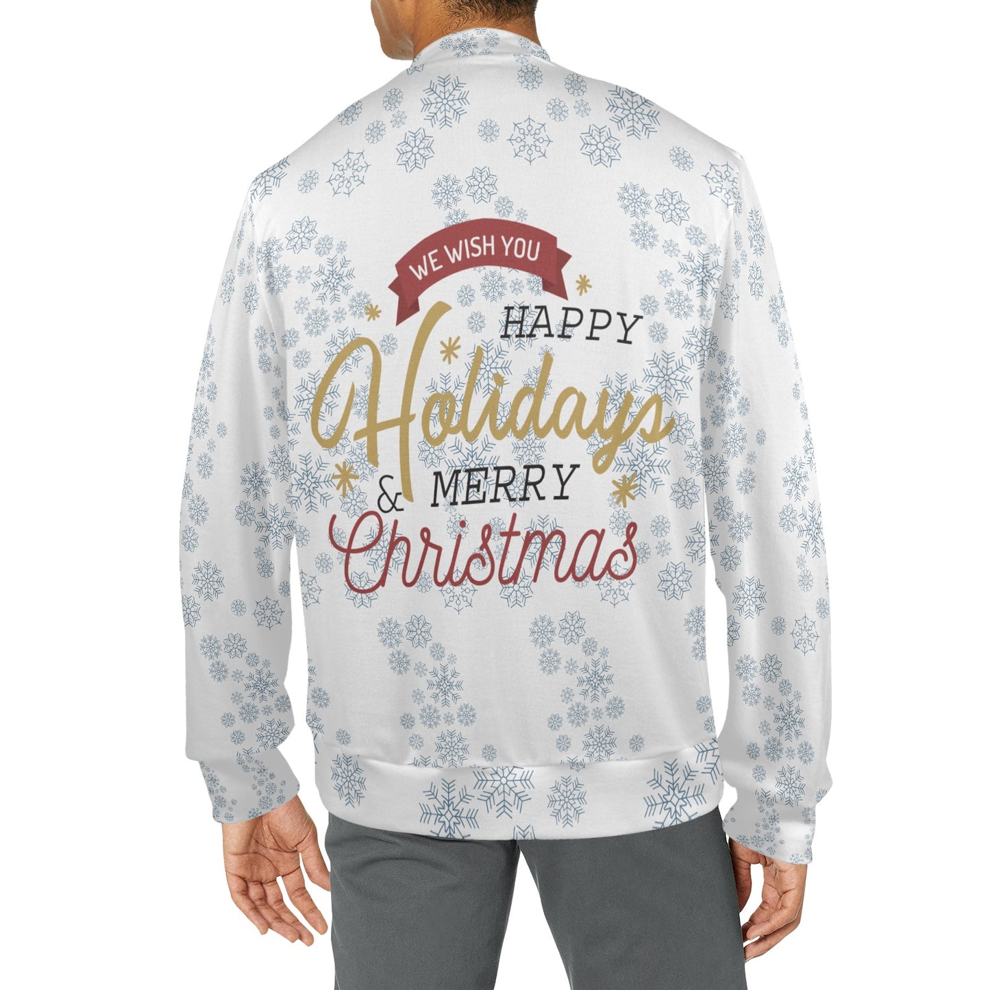 CWS Cozy Sweaters Men's All Over Print Mock Neck Funny Hunter, Ugly Christmas Sweater "I'm after your reindeer" by Cozy Winter Store