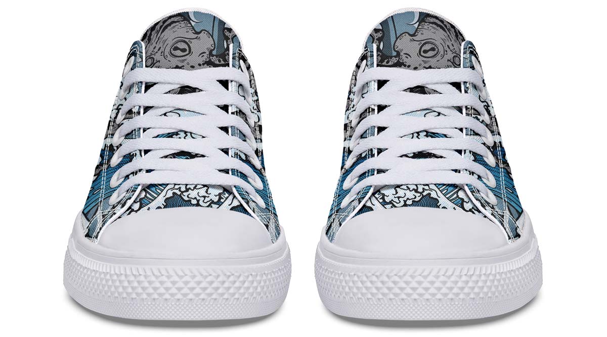 UrbanKicks Clouds Trendy Printed Low-Top Canvas Shoes for Couples