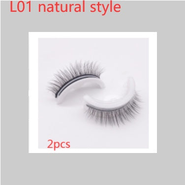 Reusable 3D Mink Lashes Natural False Eyelashes Self Adhesive Fake Glue Free Makeup Eyelash Extension Silk