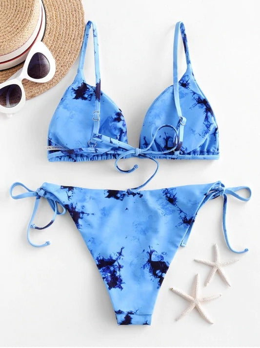 Tie-dye printed bikini