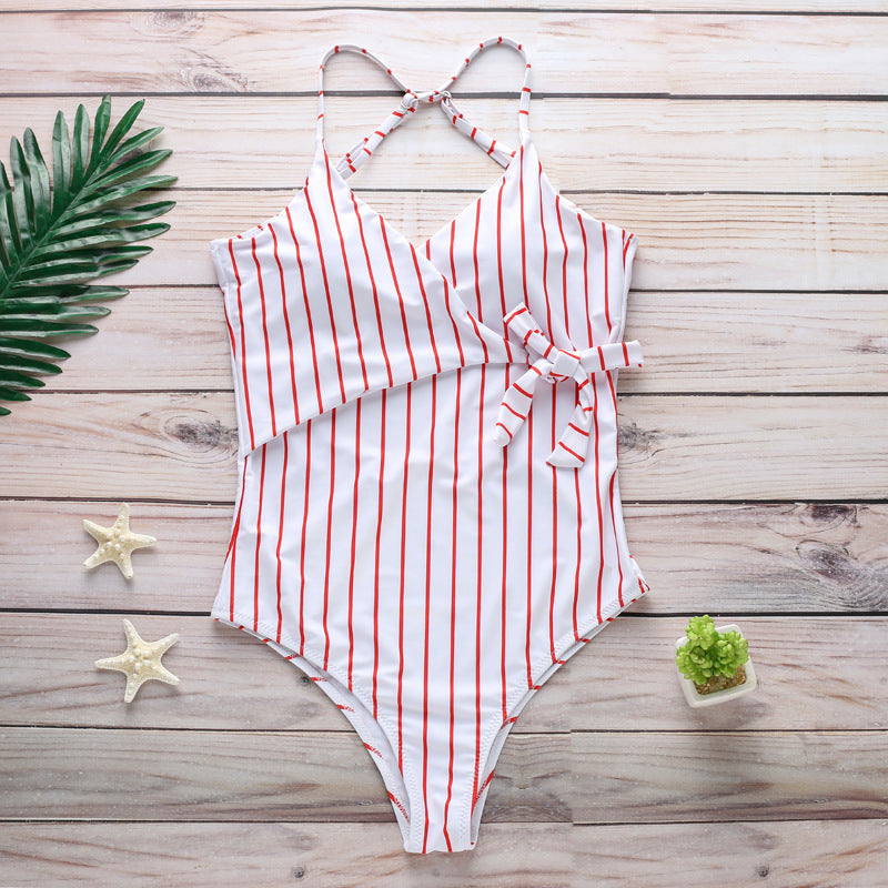 Vertical one-piece swimsuit