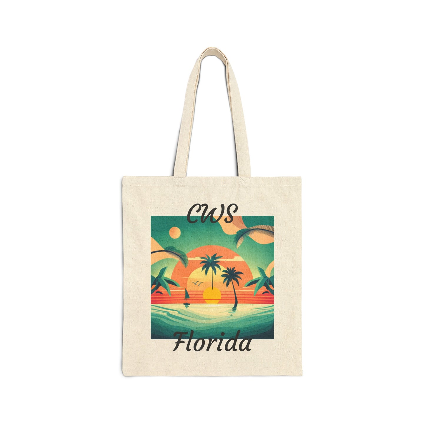 CWS Florida Cotton Canvas Tote Bag By Cozy Winter Store ( ships within USA only)