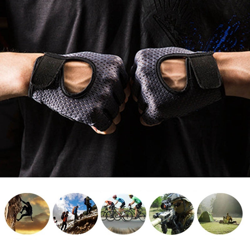 Half finger gloves sports fitness gloves outdoor riding non-slip wear gloves