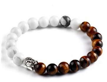 AliExpress explosionen Europa und die Vereinigten Staaten mode lava rock naturstein Buddha kopf Goldene Buddha männer und frauen armband großhandel