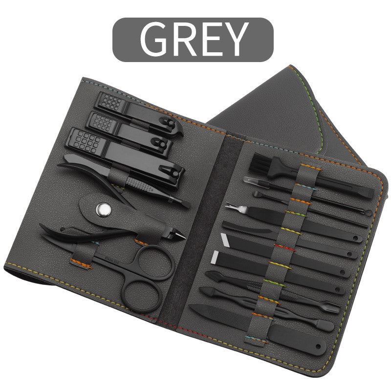 16-teiliges Nagelknipser-Set, Cutter, Trimmer, Ohrstöpsel, Pflegeset, Maniküre-Set, Pediküre, Zehennagelkunst-Werkzeugset, Kits mit Tasche