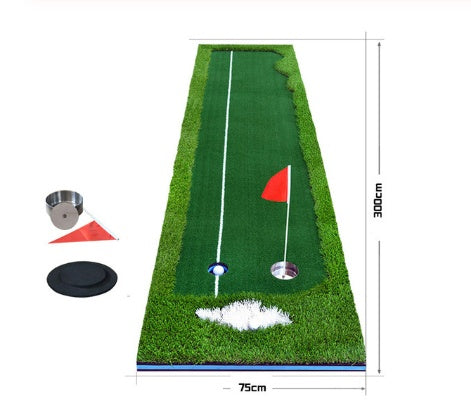 Indoor golf set putter trainer office green track practice blanket