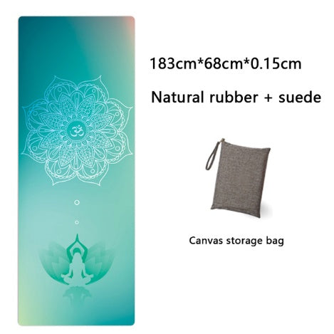 Natural Rubber Suede Yoga Mat Printed Folding