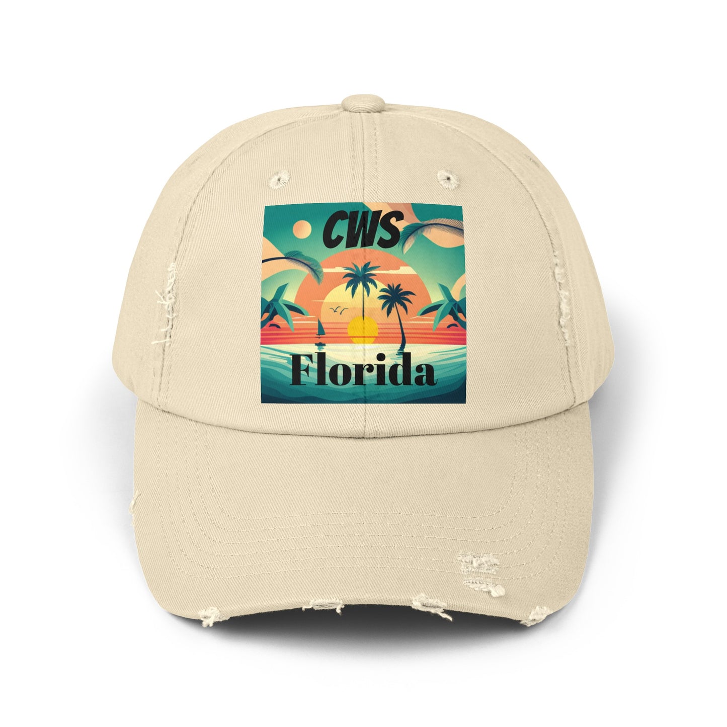 CWS Florida Unisex Distressed Cap by Cozy Winter Store (ships within USA only)