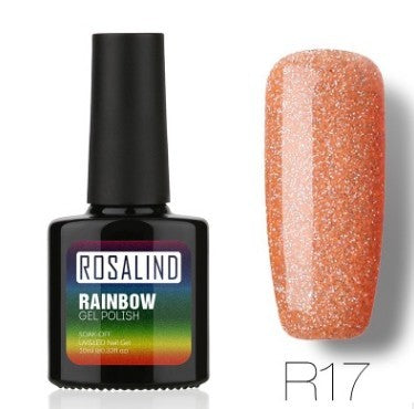 Nagelfreier, lang anhaltender, ungiftiger Nagellack, ROSALIND-Phototherapie-Kleber, mit Sternen besetztes Regenbogensystem.