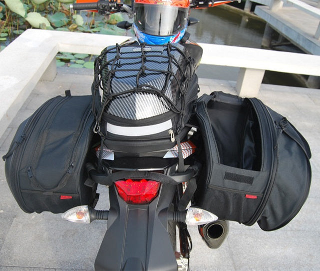 Motorcycle riding bag Saddle bag side pack to send waterproof cover to put helmet