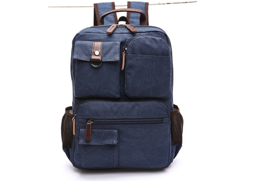 New Men Canvas Backpack Shoulder Bag Students Leisure Bag Computer Bag School Mochila Teenagers 15inch Laptop Rucksack