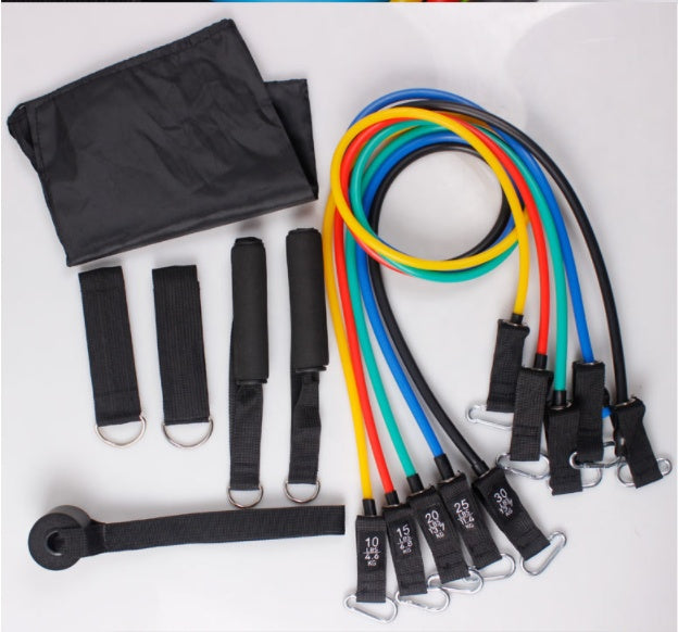 Multifunctional Rally TPE11 Piece Set Fitness Rally Rope Latex Elastic Cord Resistance Ring