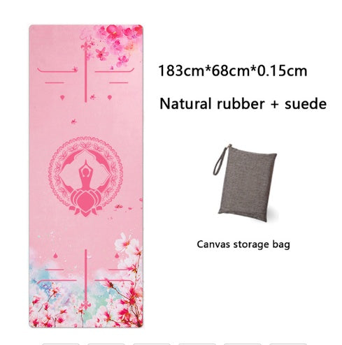 Natural Rubber Suede Yoga Mat Printed Folding