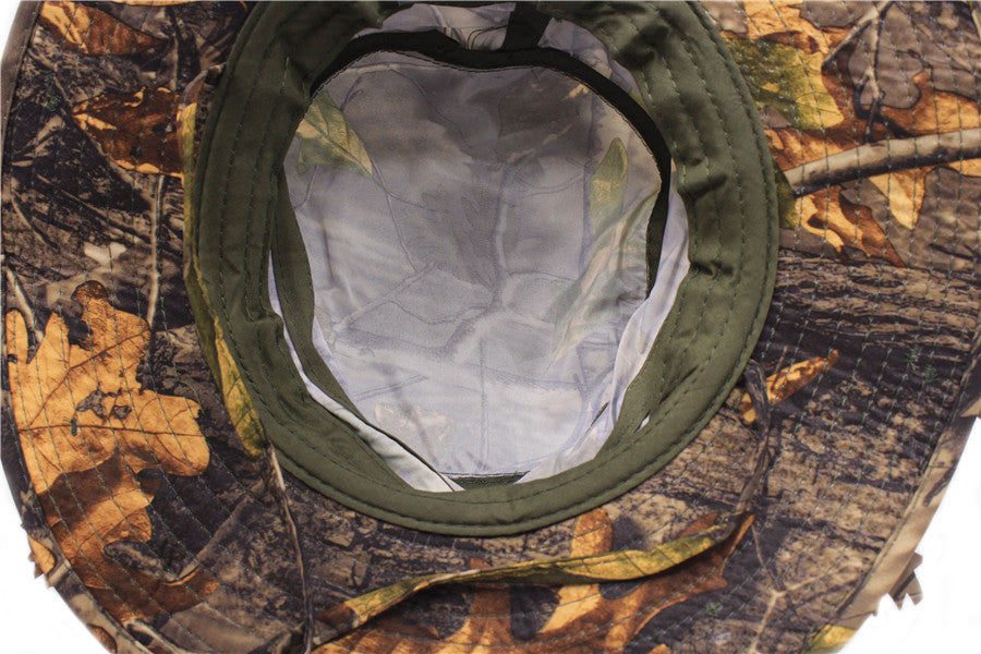 Leaf camouflage sunscreen cap