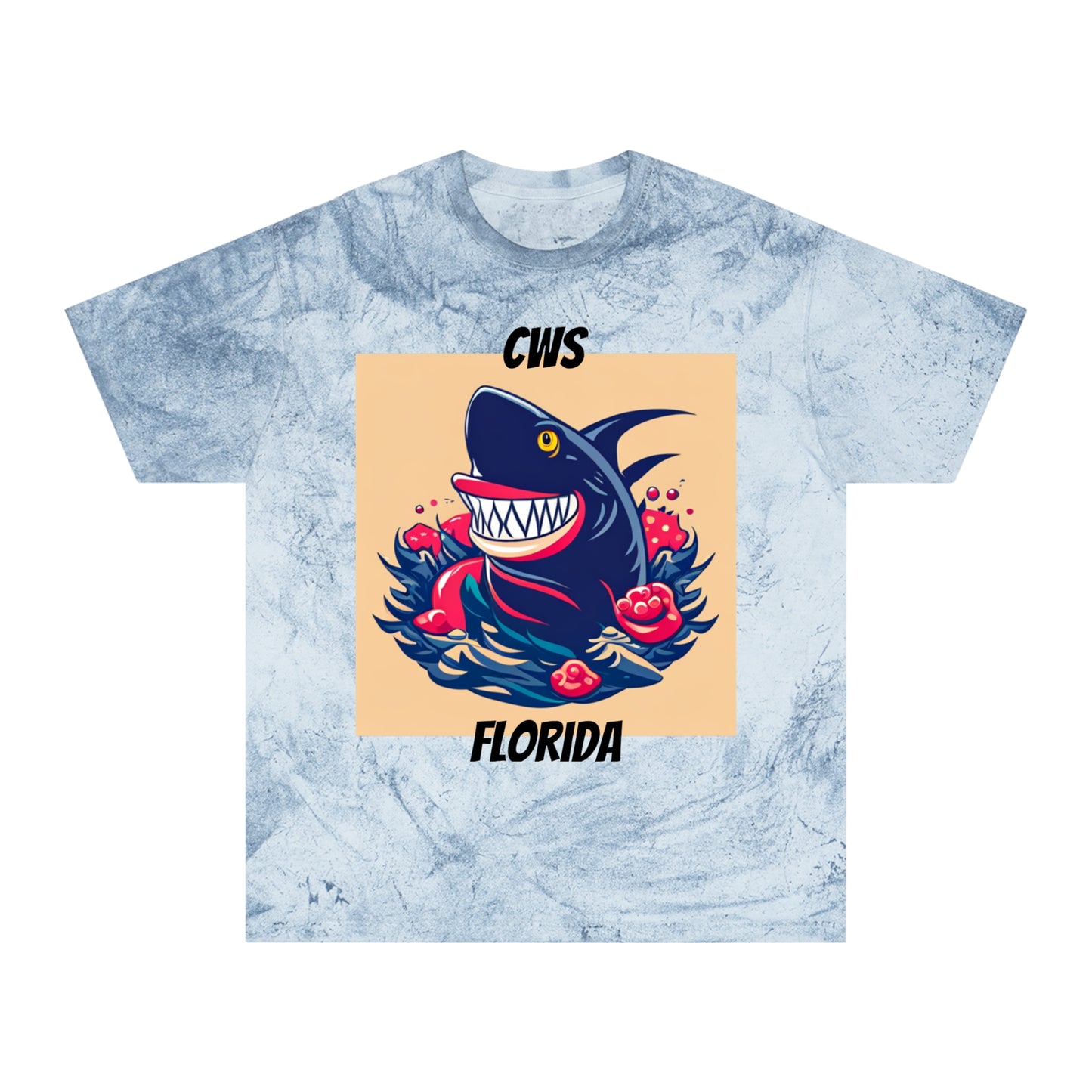 CWS Florida Shark Unisex Color Blast T-Shirt By Cozy Winter Store (ships within USA only)