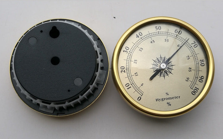 Analog Thermometer And Hygrometer, Aluminum Outer Ring, Aluminum Dial