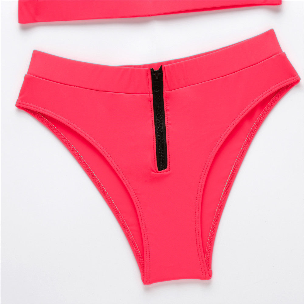 New Swimsuit Fluorescent Swimsuit Solid Bikini