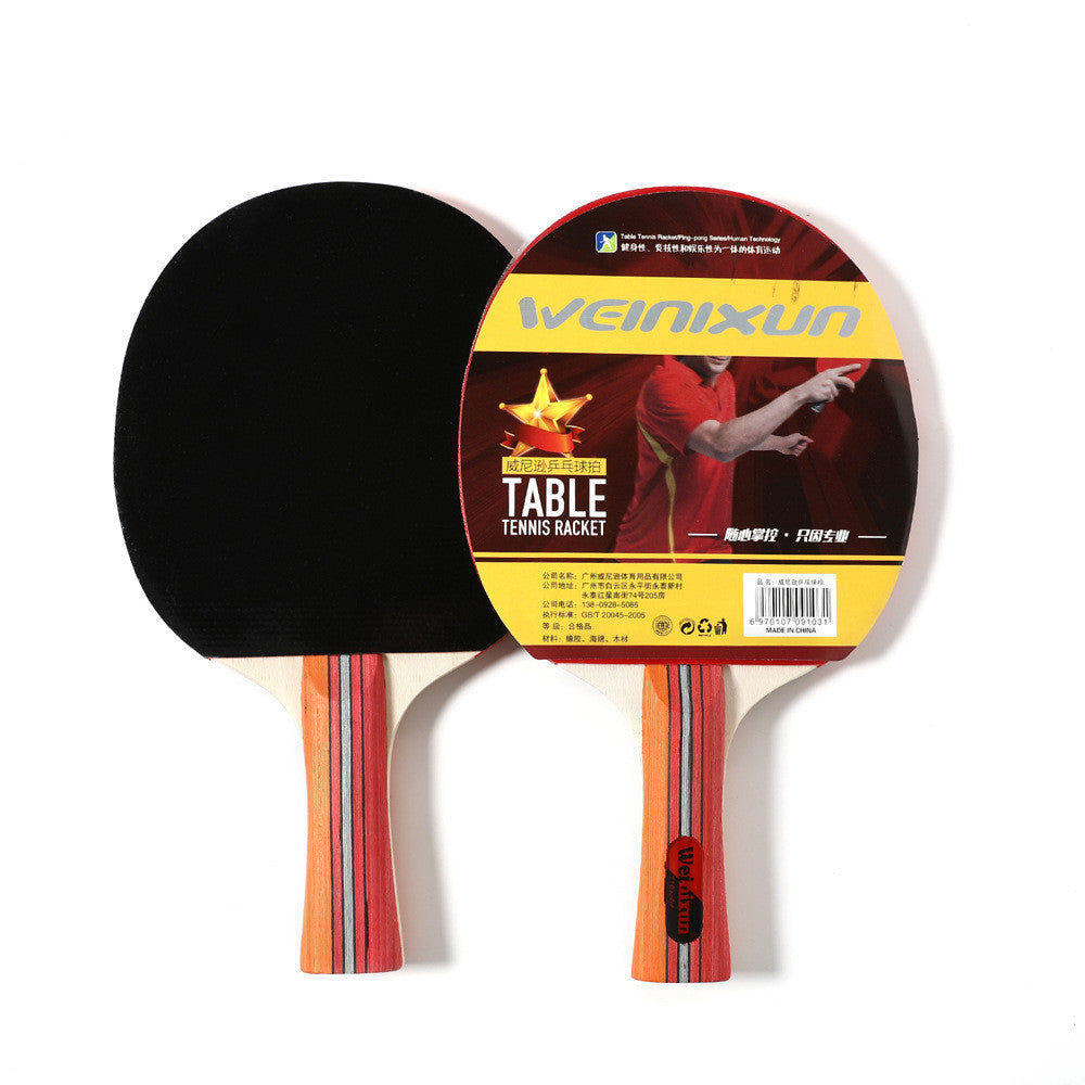 Double reverse rubber horizontal racket ping pong racket