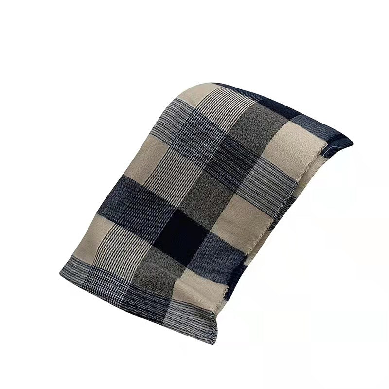 Scarf For Female Students In Winter Versatile Plaid Scarf Thickened For Warmth