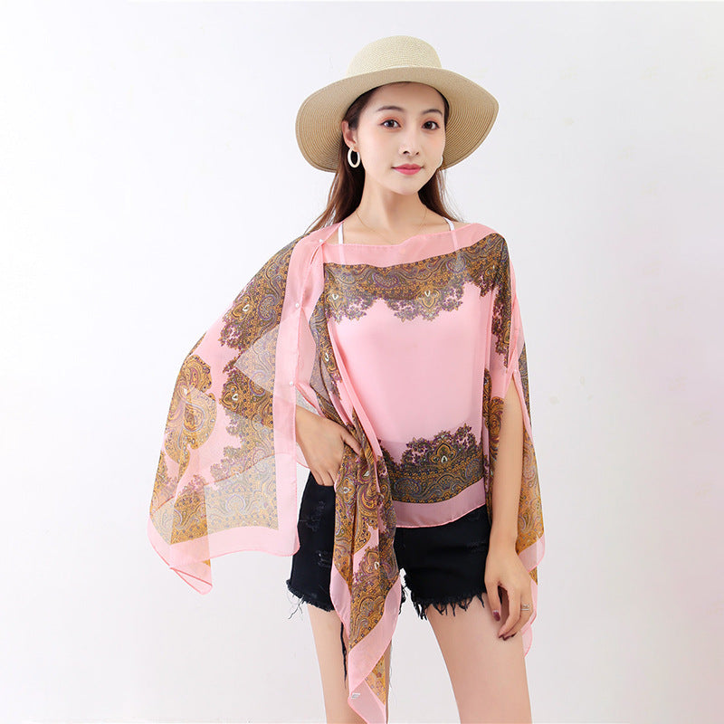 Fashionable Chiffon Breathable Pullover Shawl