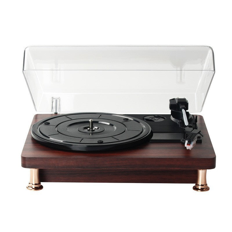 Vinyl Record Player Retro Mahogany Texture Phonograph