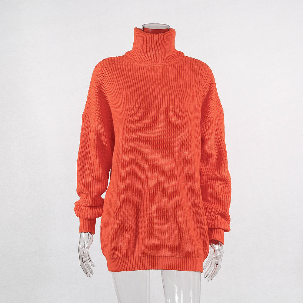 Fluorescent Turtleneck Thermal Sweater