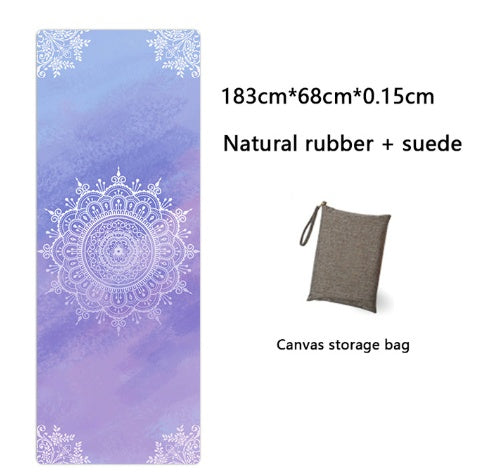 Natural Rubber Suede Yoga Mat Printed Folding