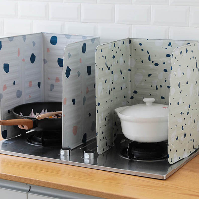 Geometric Printing Gas Stove Oil Baffle Insulation Board Household Stove Oil Baffle Kitchen Cooking Baffle