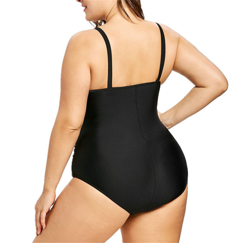 Plus size hot spring one-piece swimsuit