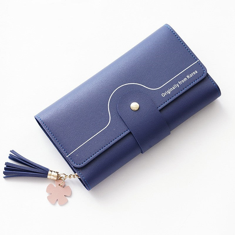 Geometrische Alphabet Schnalle Clutch Quaste Blütenblatt Lange Damen Geldbörse